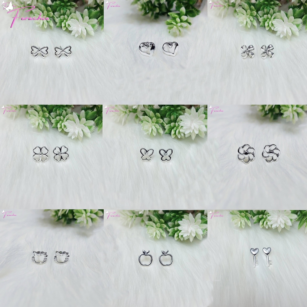 ร้านไทย🇹🇭 พร้อมส่ง ต่างหูเงิน รูปผีเสื้อ โบว์ หัวใจ ดาว ต่างหูสตั๊ด ตุ้มหูขนาดเล็ก มินิมอล แฟชั่นสวย
