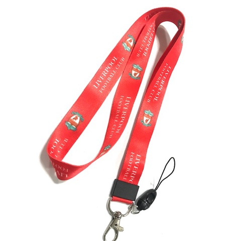 LVP R สายคล้องคอ สายคล้องบัตร ห้อยโทรศัพท์ ลาย LVP ลิเวอร์พูล น่ารัก มีก้ามปู มีห่วงเล็ก ถอดได้ ขนาด