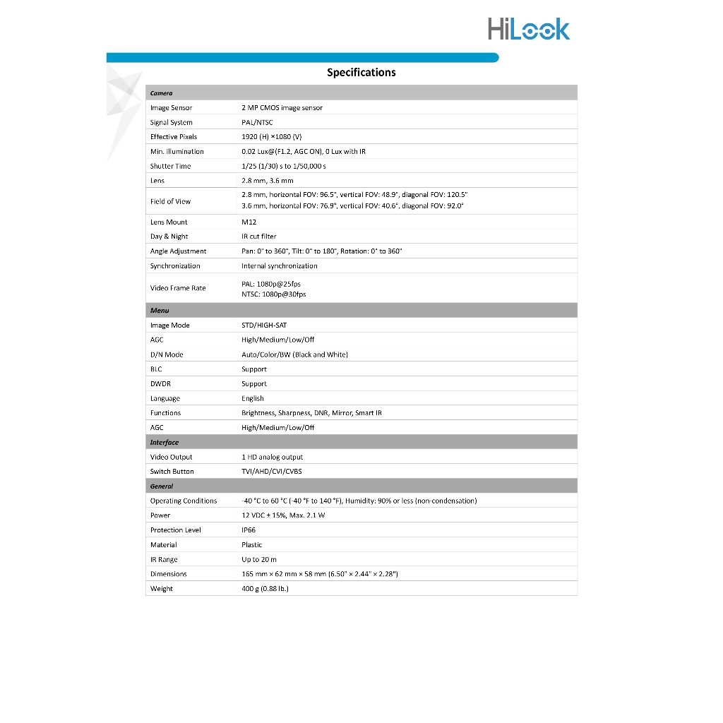 HILOOK FULL SET ชุดกล้องวงจรปิดระบบ HD 2 ล้านพิกเซล 4 CH : DVR-204G-M1(C) + THC-B120-C x 4 + อุปกรณ์ติดตั้งครบชุด