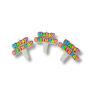 เทียนวันเกิด birthday candle พื้นน้ำตาลหลากสี (1 เเพ็คบรรจุ 10ชิ้น)