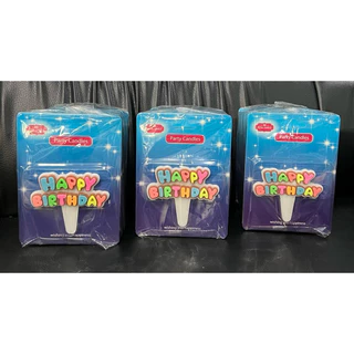 เทียนวันเกิด birthday candle พื้นน้ำตาลหลากสี (1 เเพ็คบรรจุ 10ชิ้น)