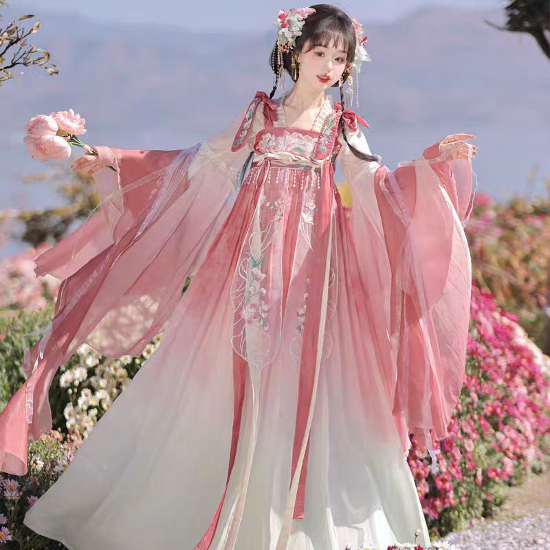Original Hanfu ผู้หญิง [Qinghe] กระโปรงยาวหน้าอก Chinoiserie องค์ประกอบใหม่ของ