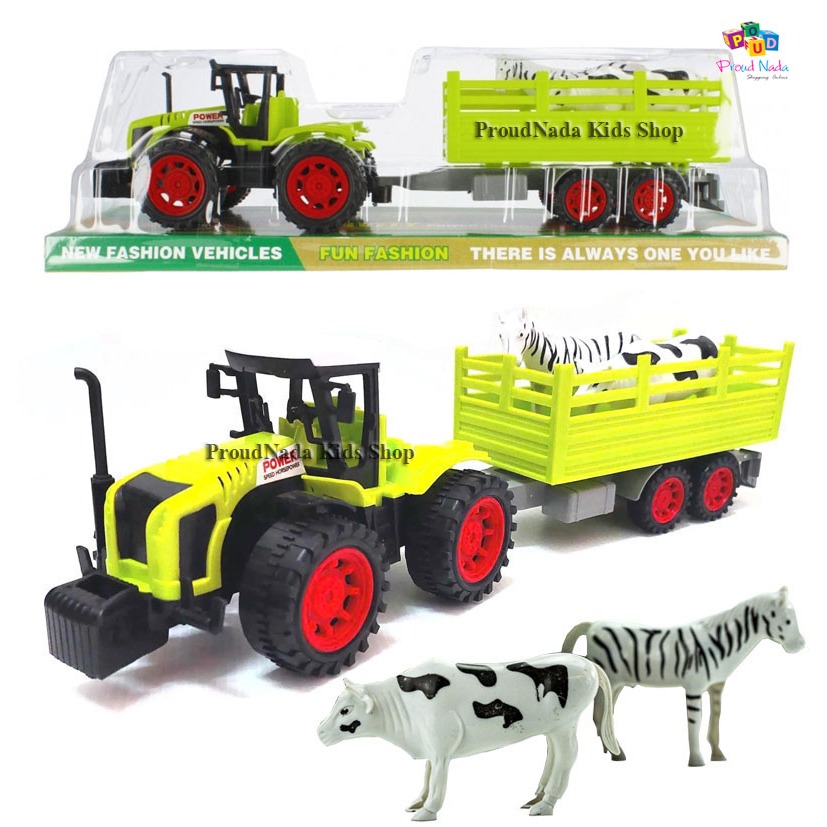 ProudNada Toys ของเล่นเด็ก รถฟาร์ม รถขนสัตว์ GRAVITY POWER TRACTOR NO.666-143A