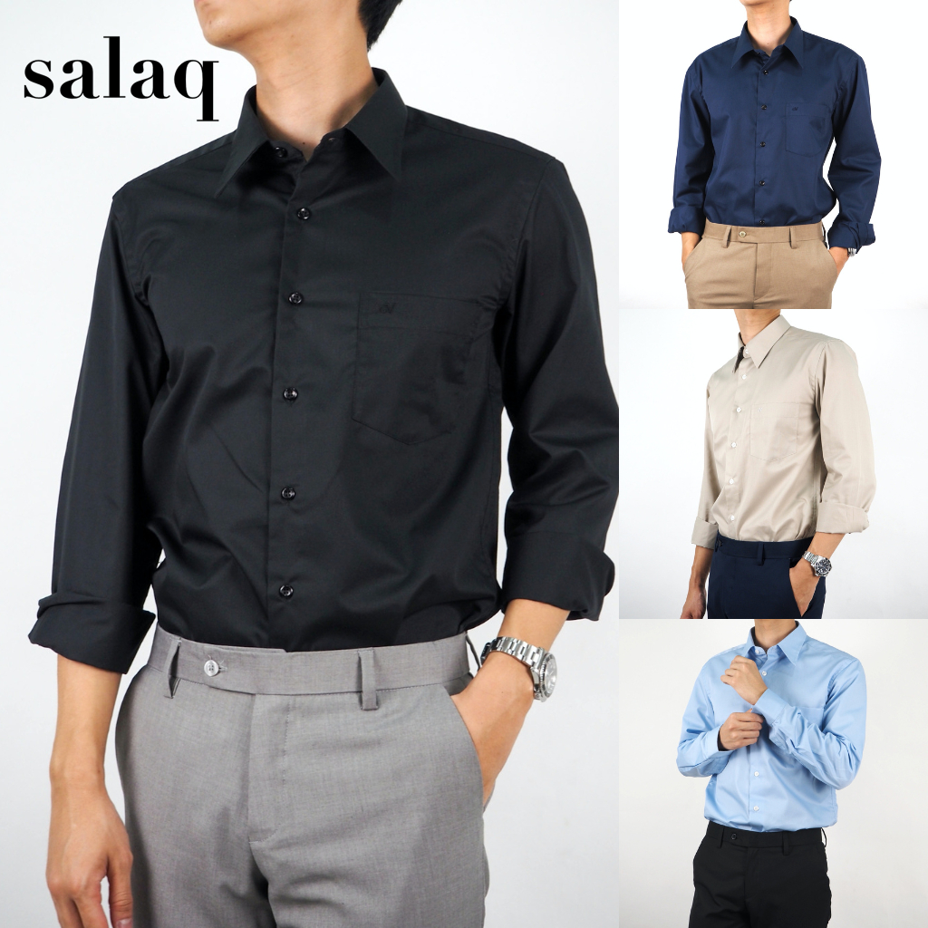 เสื้อเชิ้ตแขนยาวผู้ชาย ตัดเย็บคุณภาพ ทรงสวย เข้ารูป เหมาะทั้งใส่ทำงานใส่เที่ยว เนื้อผ้าcotton100%