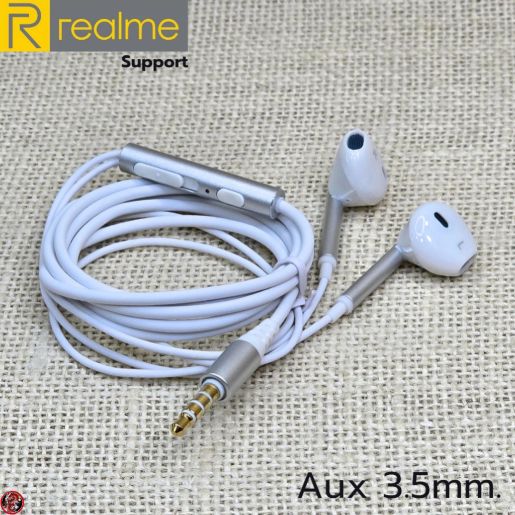 หูฟัง สมอลทอล์ค สำหรับ Realme Aux 3.5mm เรียลมี C55 สวมใส่สบาย เสียงดี เบสนุ่ม เพิ่ม-ลดระดับเสียง M15