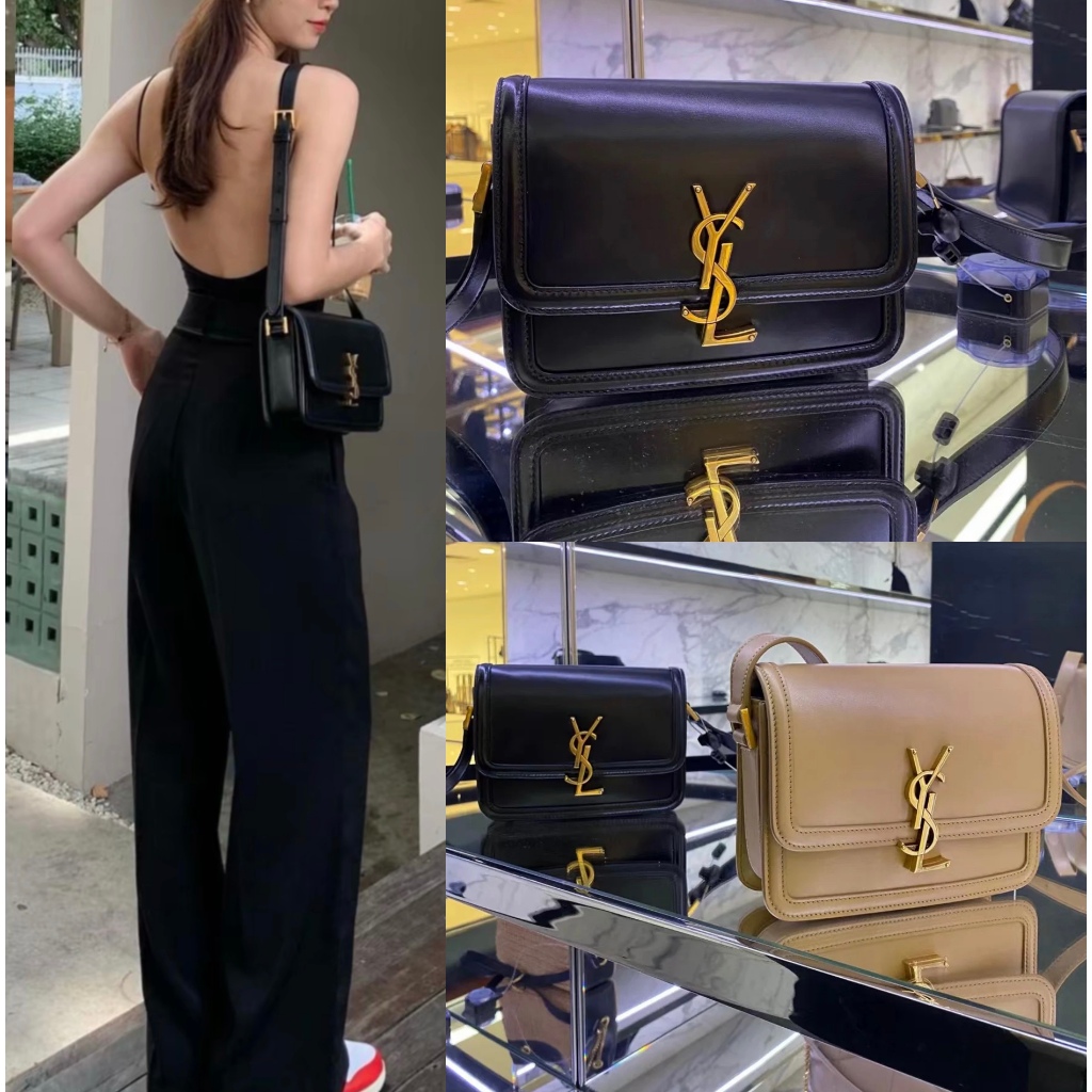 YSL/Saint Laurent/SOLFERINO series/หนัง/กระเป๋าสะพาย/กระเป๋า BOX/แท้ 100%