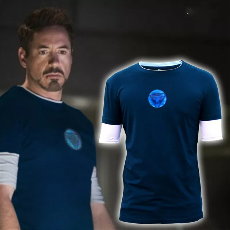 เสื้อยืด โทนี่ สตาร์ค (Tony Stark)  IRON MAN 3  เสื้อผู้ชาย เสื้อยืดบลูเรย์ไอรอนแมน 3 ผ้านิ่มใสสบาย