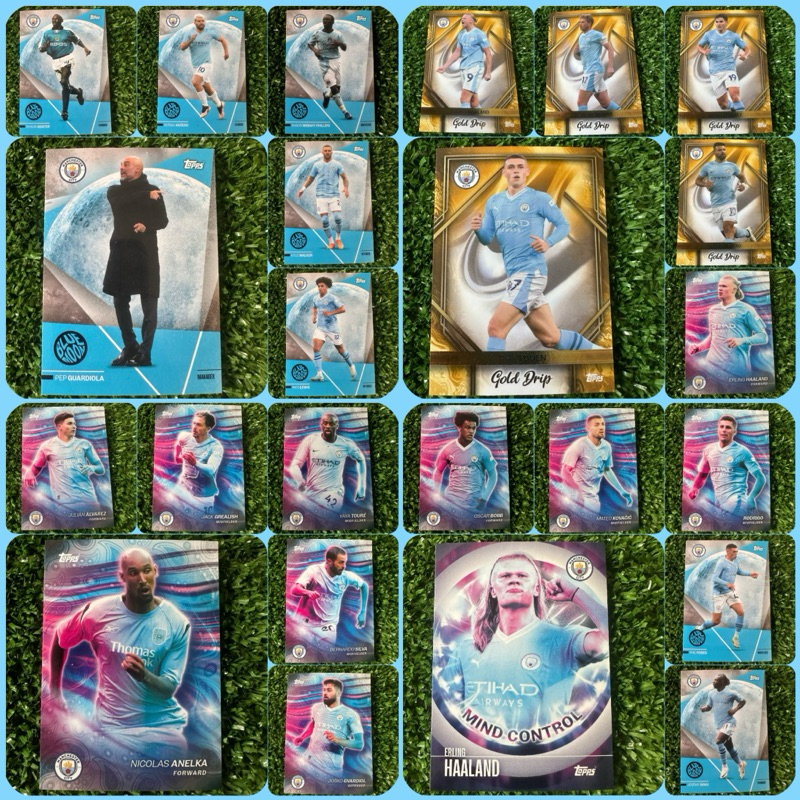 การ์ดบอลแมนซิตี กล่อง Topps Manchester City Team Set 2023-24 ลิขสิทธิ์แท้ (ชุดอินเสิร์ทการ์ด)