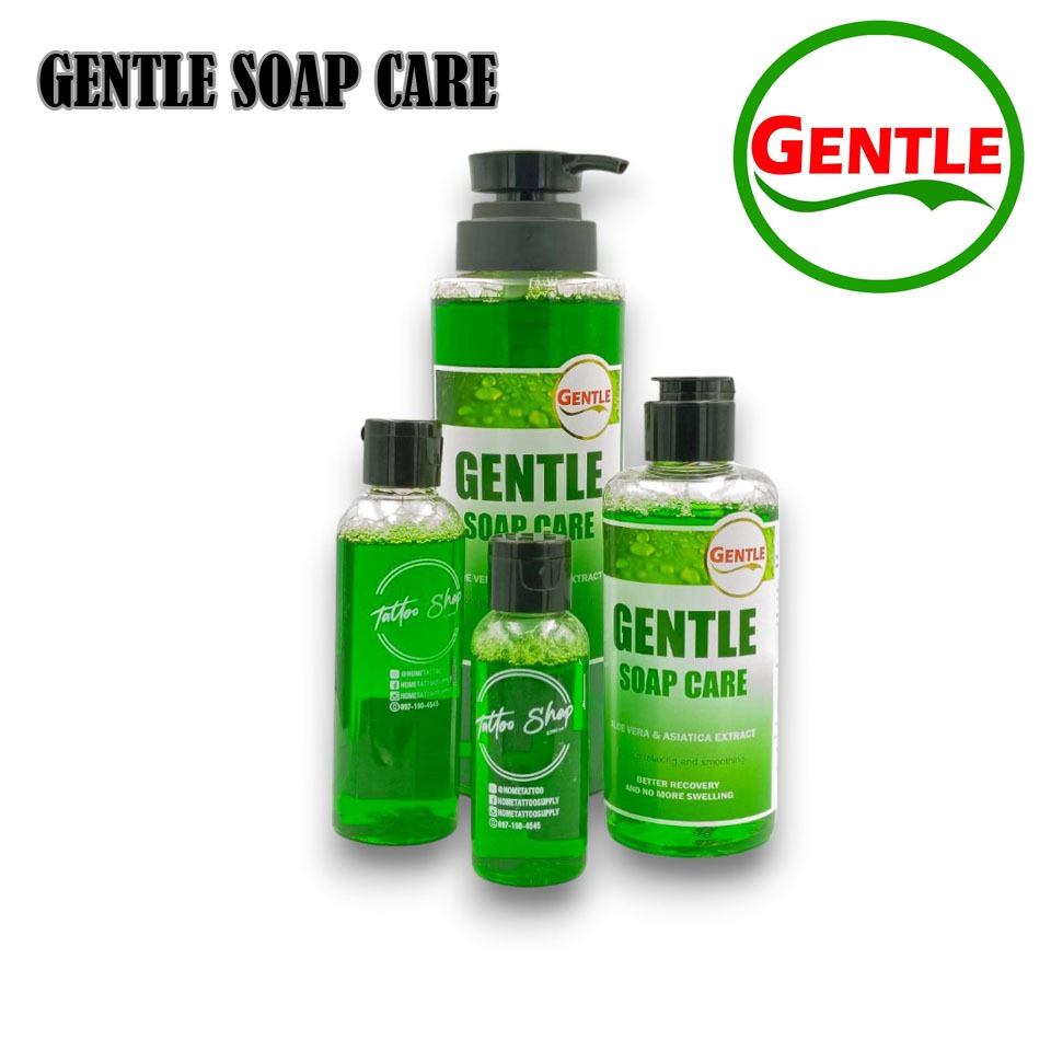 GENTLE TATTOO SOAP เจนเทิ้ลโซพ น้ำยาทำความสะอาด เจนเทิล สบู่ทำความสะอาดรอยสัก แพ็คคู่พร้อมขวดปั้ม