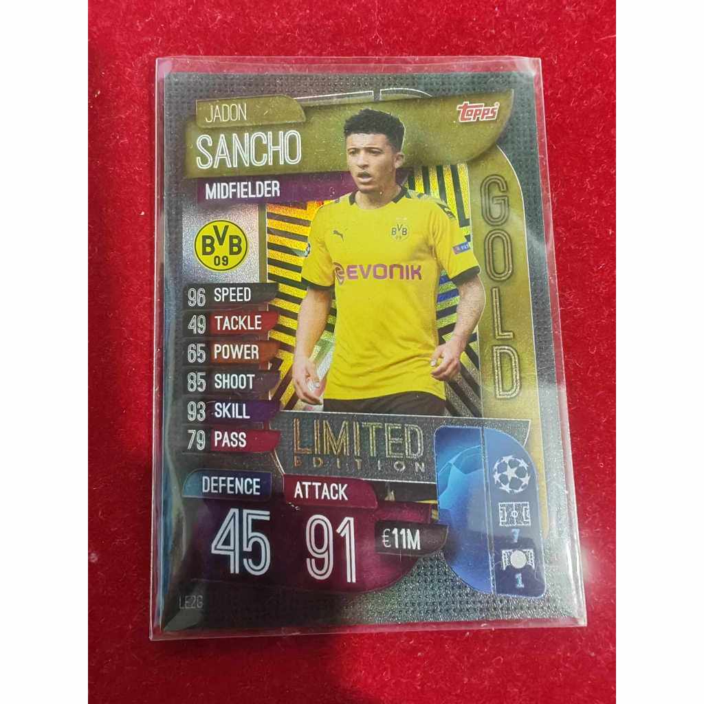 Match Attax Attack 2019/20 19/20 LE2G Jadon Sancho Gold Limited Edition Card