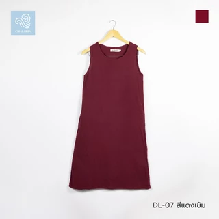 ชุดเดรสแขนกุด ไซส์ S - XL ผ้าฝ้ายฟอกนุ่มเชียงใหม่ (มี 13 สี)