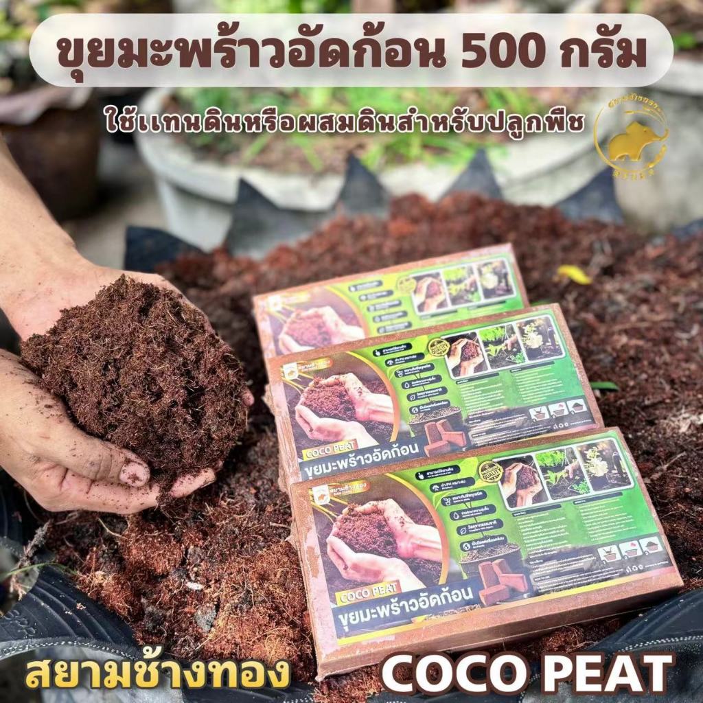 ขุยมะพร้าวอัดก้อนสำหรับปลูกพืช ขุยมะพร้าวอัดก้อนสำเร็จรูป 500g COCO PEAT ใช้เเทนดินหรือผสมดินสำหรับปลูกพืชชนิดต่างๆได้