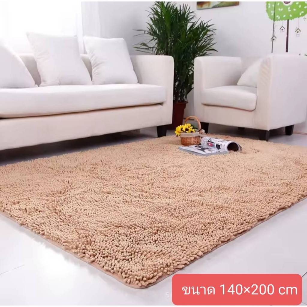 ผ้าพรมเช็ดเท้าขนหนอน ขนาด 140*200 cm ใช้ปูห้องรับแขก,ห้องนั่งเล่น,ห้องนอน สวยหรูหรา มียางกันลื่น ซับน้ำได้ดี แห้งเร็ว