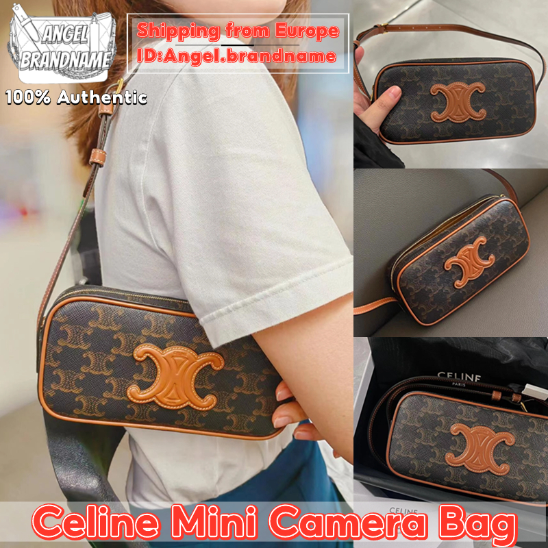 👜เซลีน CELINE Cuir Triomphe Mini Camera Shoulder Bag กระเป๋า สุภาพสตรี/กระเป๋าสะพายไหล่