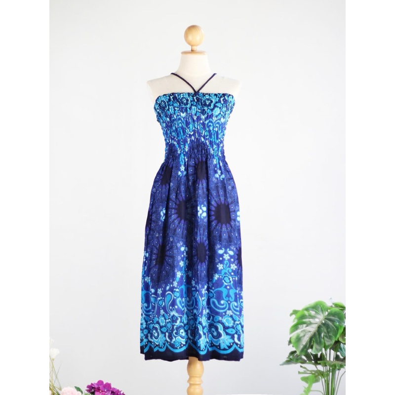 INTERชุดแซกยาวลายช้าง ลายสวยเก๋ ใส่สบาย ผ้าสปันเรยอน - รูปที่ 3