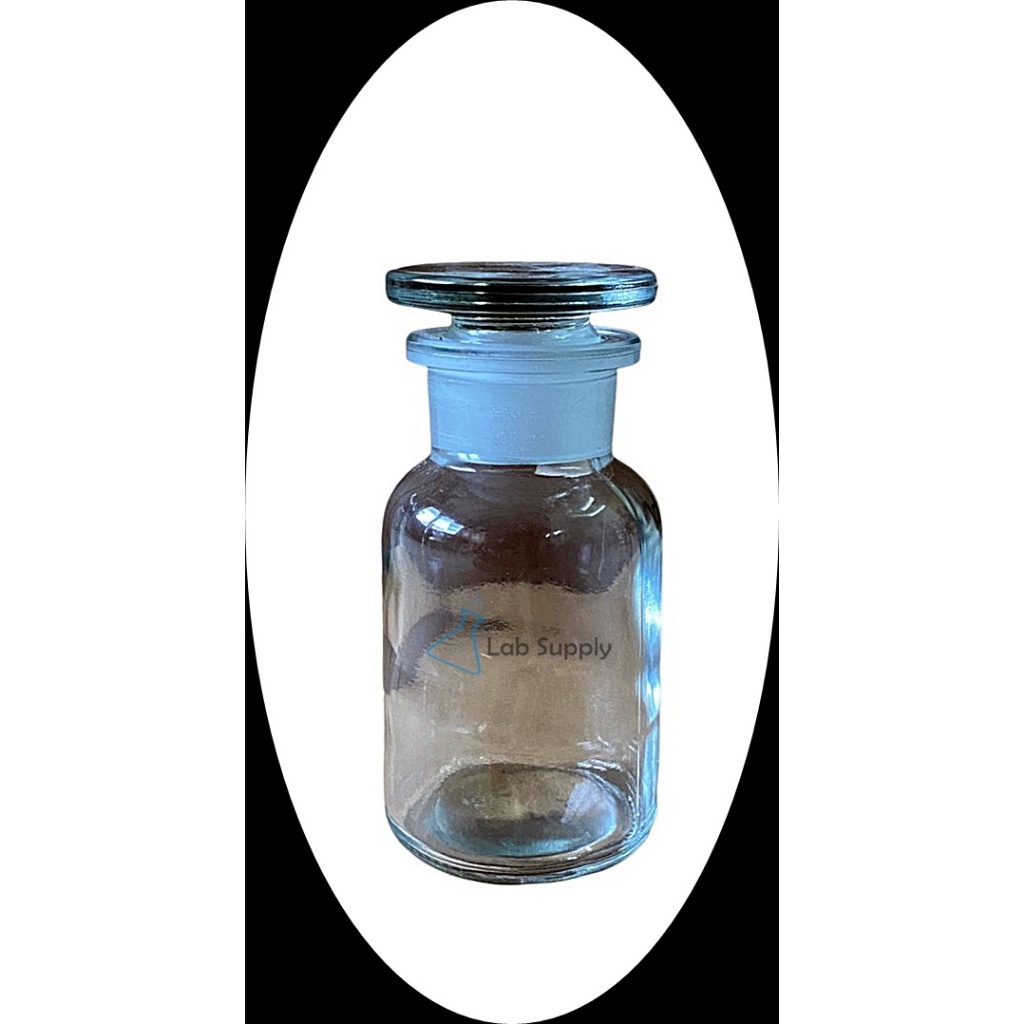 Reagent bottle ขวดแก้วปากกว้างสีใส ขวดแก้วสำหรับใส่สารพร้อมจุกปิดแก้ว ขวดใส่สารปากกว้าง ขนาด 60ml 125ml 500ml