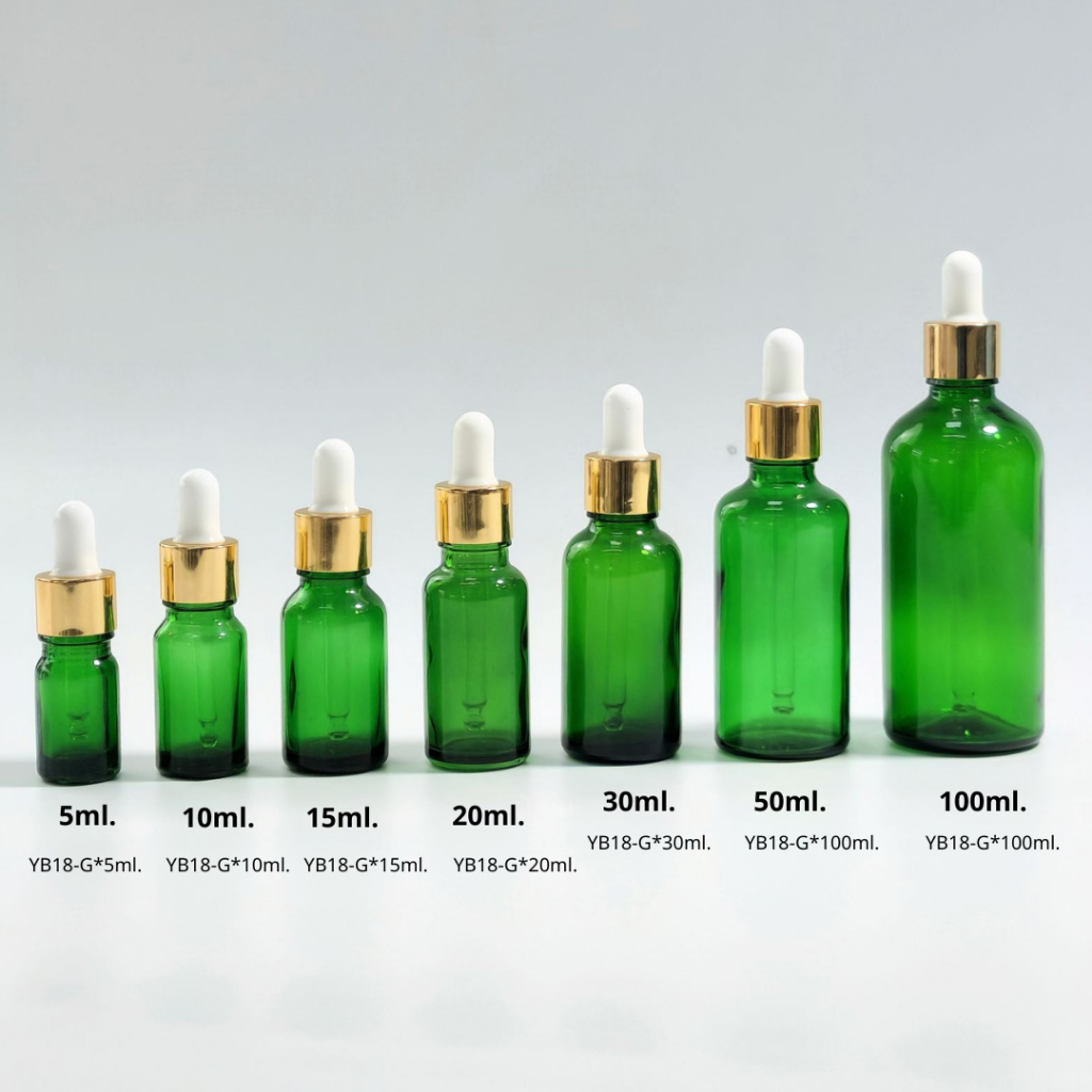 [COSS] ขวดแก้วพร้อมดรอปเปอร์(ฝาสีทอง จุกขาว)ขนาด 5-100ml หัวบีบหยด ใส่เซรั่ม เอสเซ้นต์ ขวดแบ่ง ภาชนะ