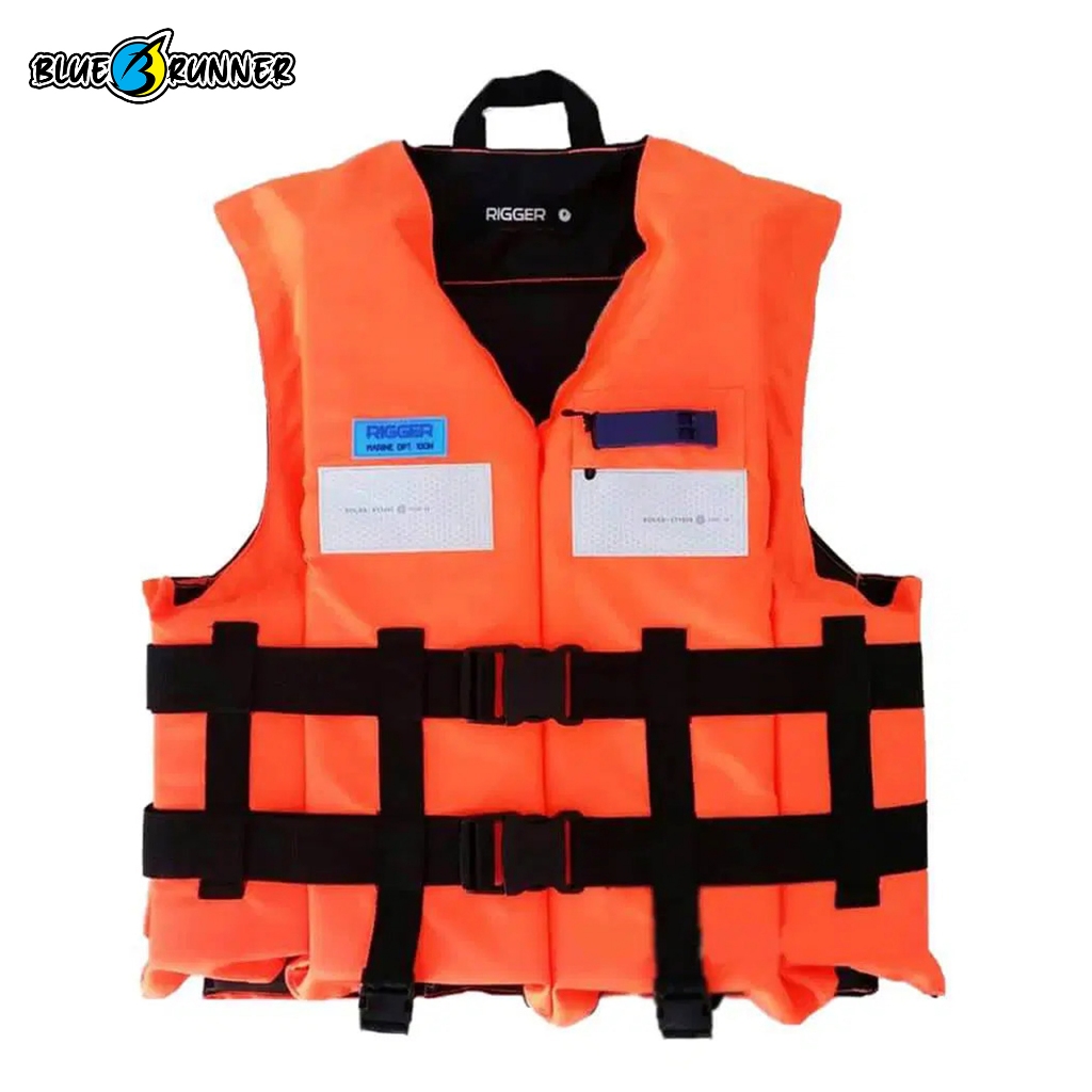 เสื้อชูชีพ Blue runner Life Jacket 100N แบบไม่มีปก มาตรฐานกรมเจ้าท่า ผ้าไนล่อนอ๊อกฟอร์ด 420D พร้อมนก