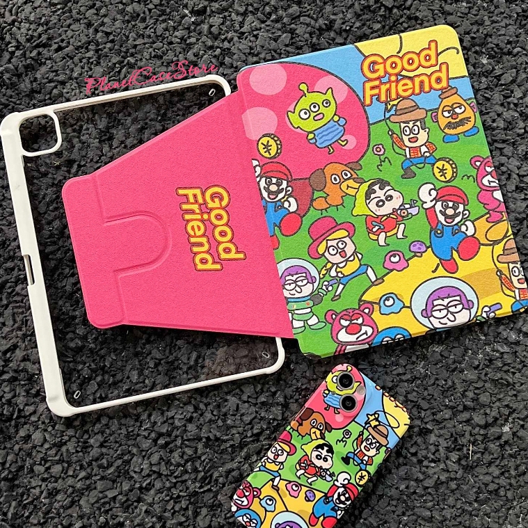 พร้อมส่ง เคสiPadหมุน 360° Acrylic น่ารัก การ์ตูน Air6 11 Pro11 2024 MINI7 ช่องใส่ปากกาขวา เคสไอแพด