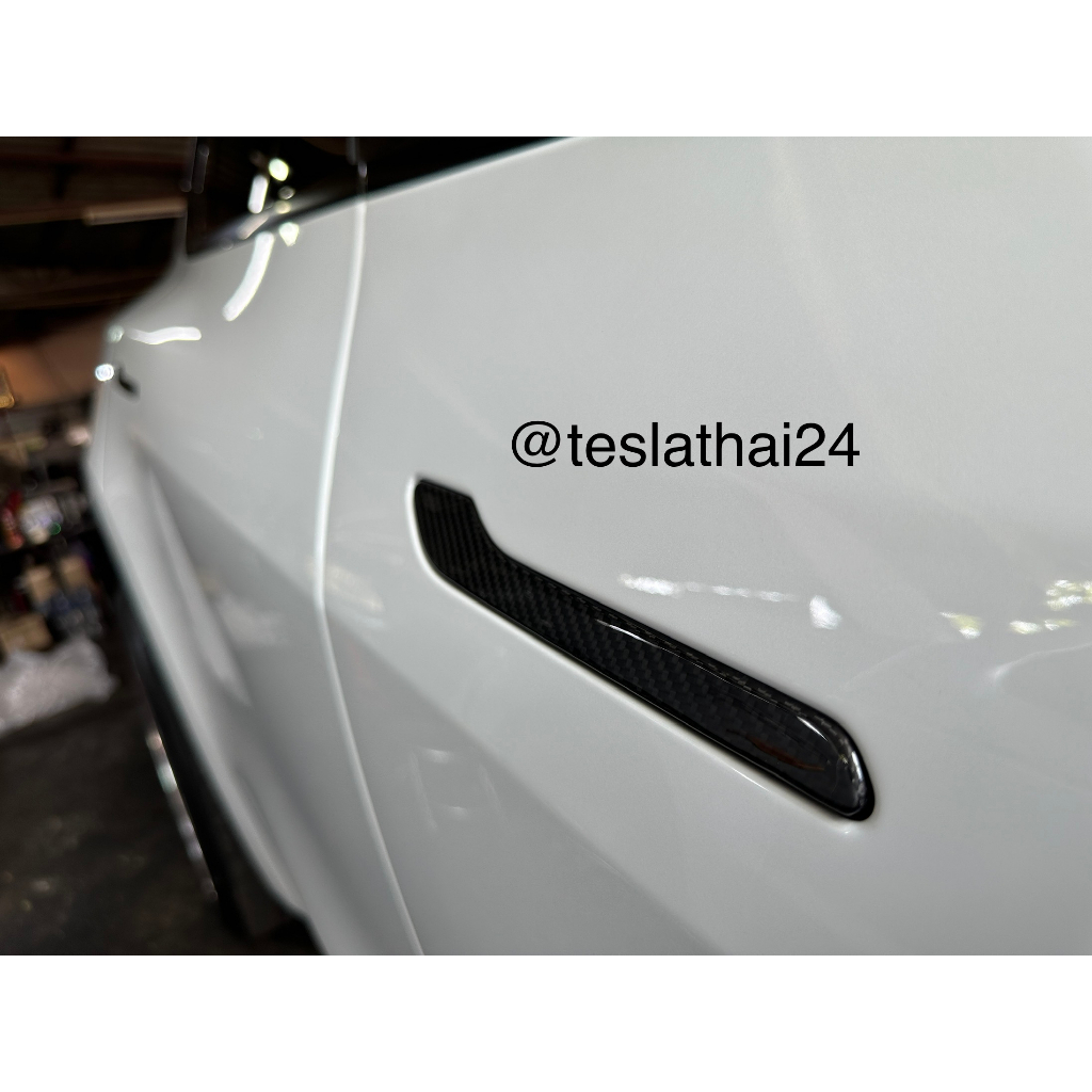 Door Handle Cover คาร์บอนไฟเบอร์แท้ ครอบด้ามจับประตู สำหรับ Tesla model 3/Y (2017-2023) / M3 highland 2024