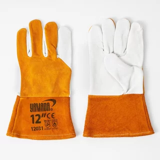 ถุงมือเชื่อม ถุงมือหนังเชื่อมอาร์กอน 12" รุ่น 12031 YAMADA ฝ่ามือจนถึงนิ้วมือทำจากหนังแพะอย่างดี