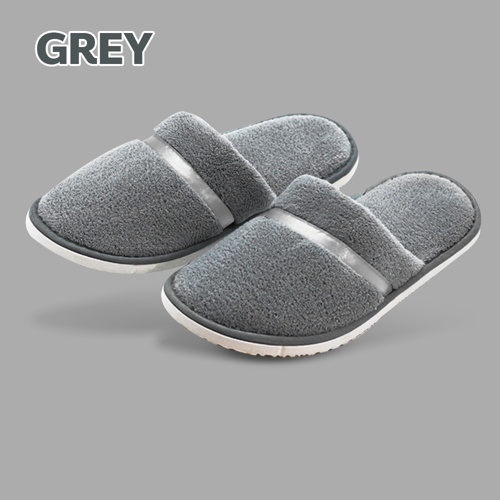 doti สลิปเปอร์ พื้นยาง กันลื่น สไตล์เรียบหรู slipper รองเท้าโรงแรม อุ่นใส่สบาย