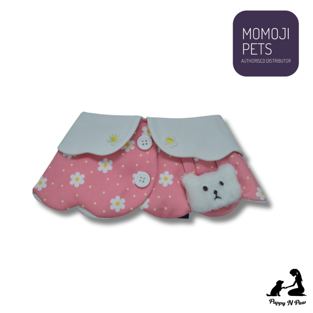 Momoji Bear Joy Light Mauve Pet Bib ชุดสุนัข ชุดแมว