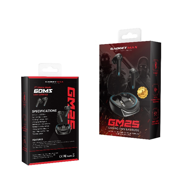 GADGET MAX GM25 GAMING TWS EARBUDS (V5.3) (NPL-6/2024)
