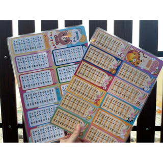 แผ่นความรู้ ขนาด A4 แบบกระดาษ เคลือบพลาสติก แผ่นเรียนรู้ แบบหัดอ่าน