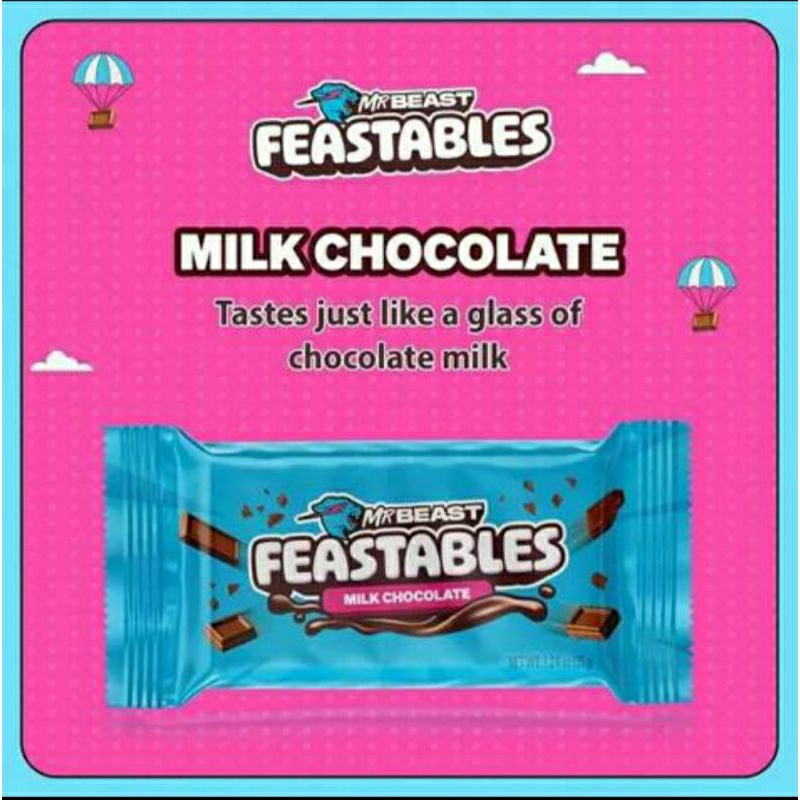 พร้อมส่ง..สูตรใหม่ MrBeast Feastables  Chocolate Candy Bar ขนาด 1.23 oz/35g