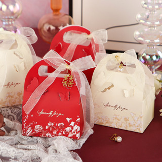 🌷Box🌷กล่องของขวัญ ผีเสื้อ 3มิติ ผูกโบว์ กล่องใส่ขนม ของชำร่ว…