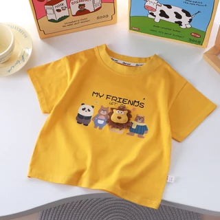 Babyonline(Y362)A5 (ส่งด่วน1วัน)เสื้อยืดคอกลมแขนสั้นสำหรับเด็กลายการ์ตูนสุดน่ารัก ผ้าฝ้าย นิ่ม ระบายอากาศ