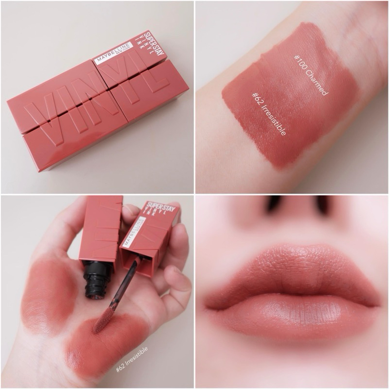 Maybelline Super Stay Vinyl Ink แนะนำ 2 สีนี้ ใช้ได้ทุกวันเลย เบอร์ 100 กับ 62 นู๊ดแบบสวย ไม่ป่วย สีขายดี ใครทาก็สวยอะ