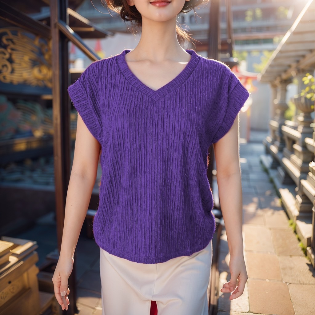 ps-( รุ่น 360 ) เสื้อแขนสั้นคอวีย้นข้างผ้าท้อปฟี่ยึดเยอะมาใหม่ เนื้อผ้าเป็นลายเส้น ผ้านิ่มสวมใส่สบายพร้อมส่งจากกรุงเทพ