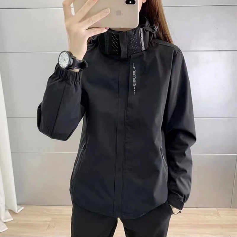 เสื้อแจ็คเก็ตกันฝนกันน้ำ กันลม เสื้อแขนยาวกันแดดกันฝน เดินป่าเดินเขา มีหมวกคลุม