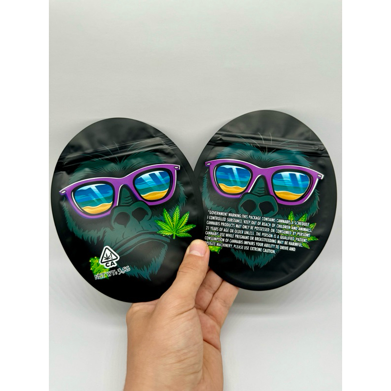 High Quality Mylar Zip Bag Packaging Gorilla 3.5gr Smell Proof Water Proof