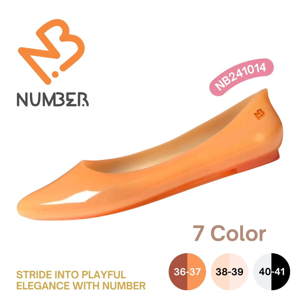 รองเท้าคัชชูยาง ทรงหัวแหลม แต่งหมุด NB มีให้เลือกถึง 7 สี