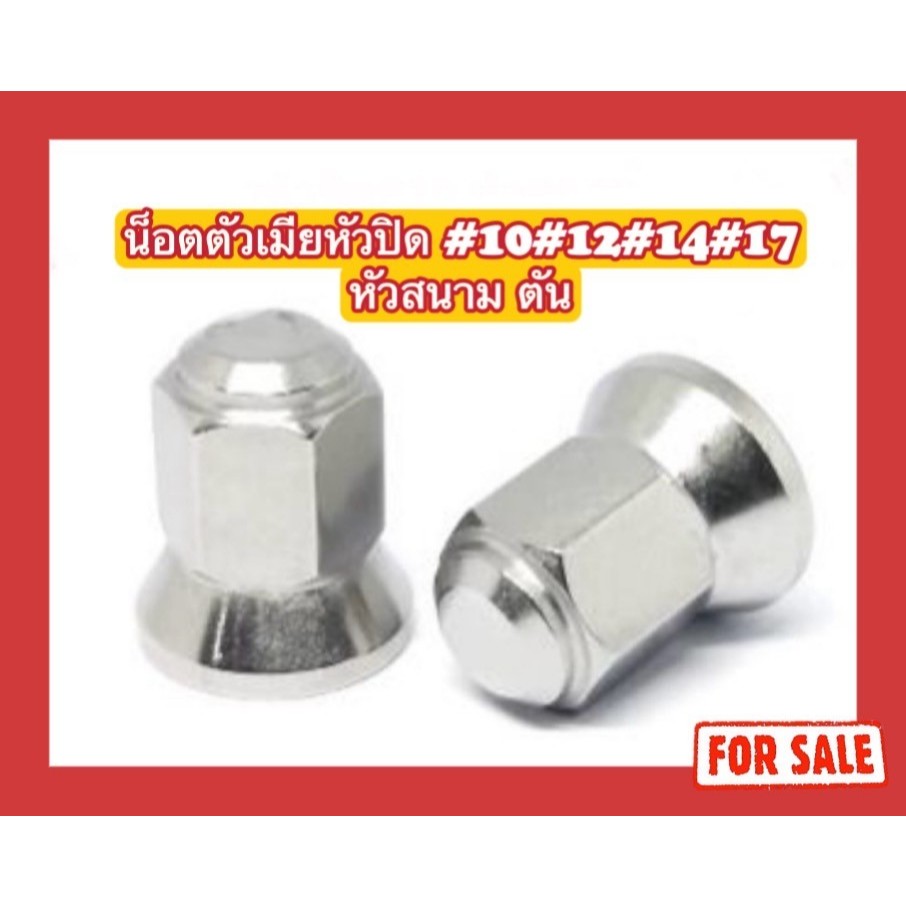 น็อตตัวเมียหัวปิด #10#12#14#17 หัวสนาม ตัน