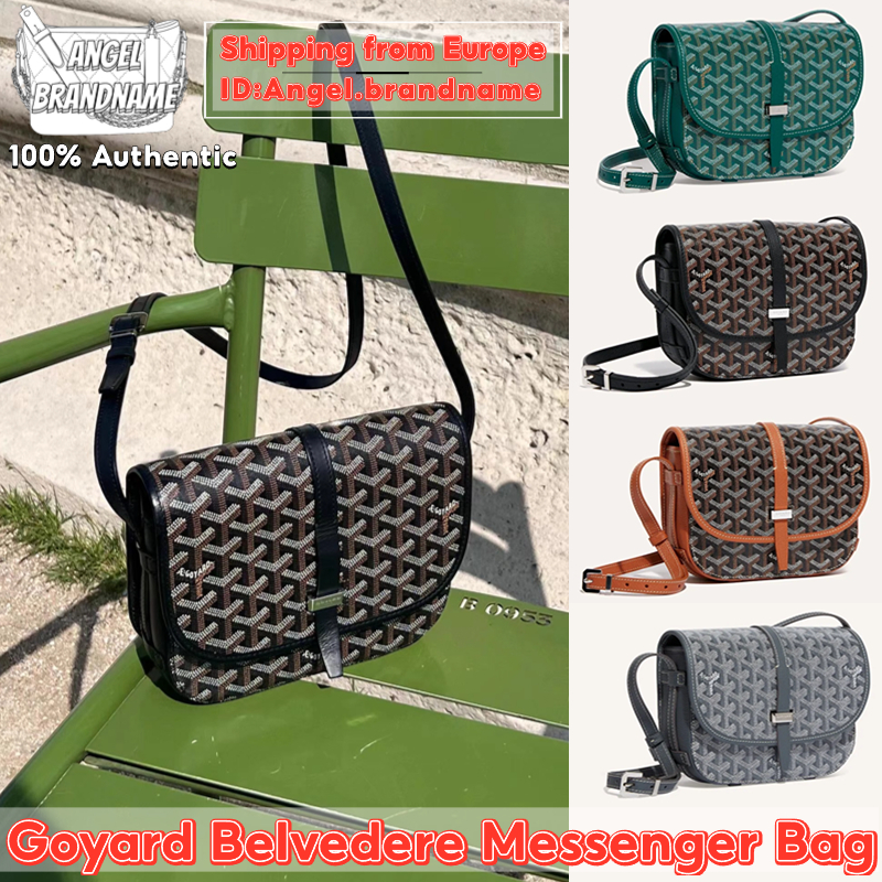 🔥👜กอยาร์ด Goyard Belvedere PM/MM Messenger Bag กระเป๋าบุรุษไปรษณีย์สำหรับผู้ชายและผู้หญิง