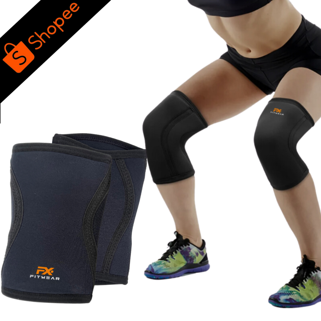 FX Knee Sleeves Brace Support Neoprene ที่รัดเข่า ปลอกข้อศอกยกนํ้าหนัก ผ้านีโอพรีน ขนาด 7 มม. สําหรับยกนํ้าหนัก