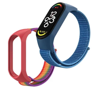 สายรัดแบบสปอร์ตสำหรับ Xiaomi Mi Band 3 4 5 6 7 8 สายรัดไนลอนระบายอากาศทดแทนสำหรับ Mi Band 9/10