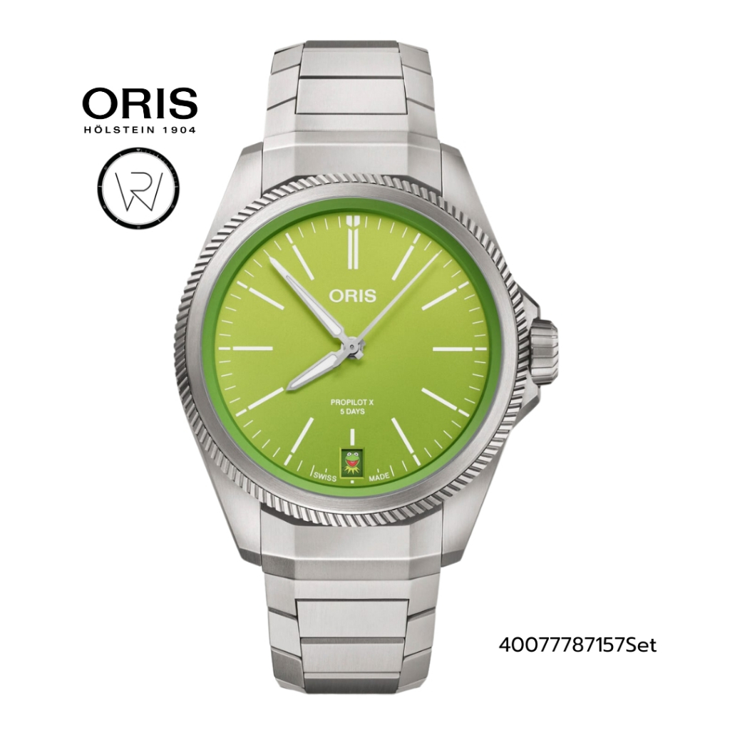 นาฬิกา ORIS รุ่น PROPILOT X KERMIT EDITION ขนาด 39 มิลลิเมตร (400 7778 7157-Set)