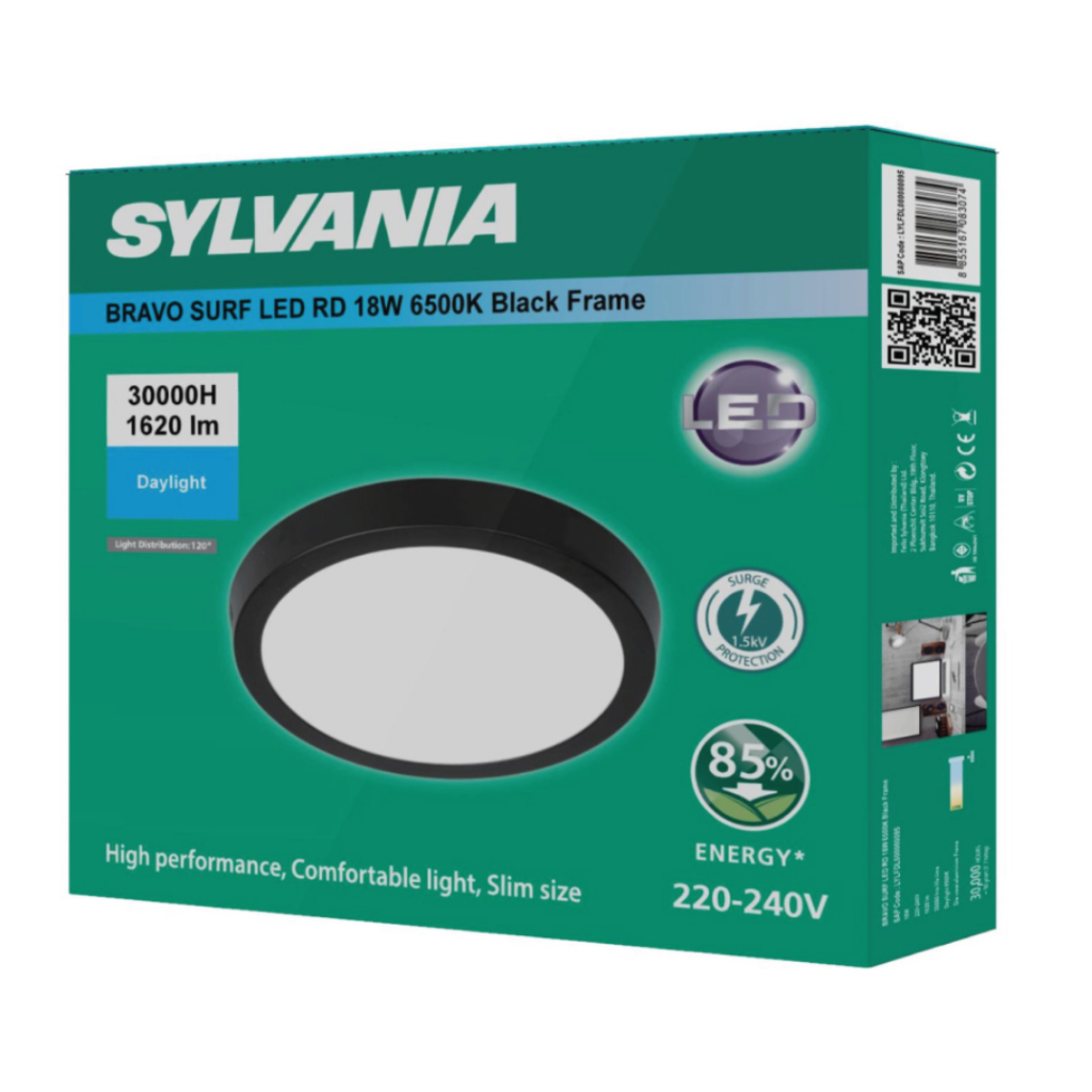 " Hiet & SYLVANIA " โคมไฟเพดาน ติดลอย LED panel light 18W "Series" 220V