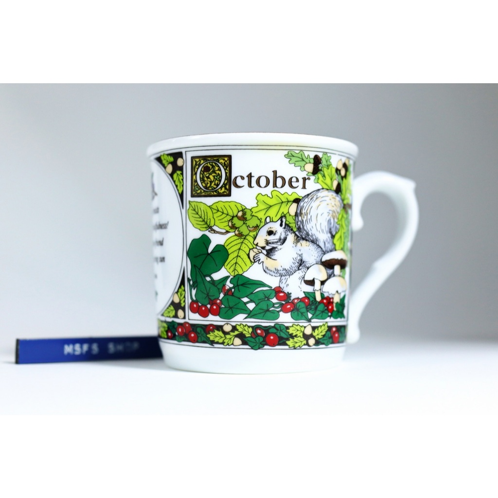 [Vintage] Royal Worcester Fine Porcelain ชุด The Months of the Year : October ปี 1992 แก้วกาแฟเซรามิ