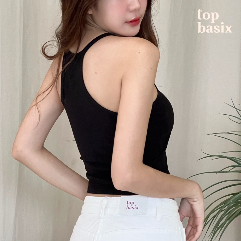 TOPBASIX - Zazzy top เสื้อกล้ามสายเดี่ยวทรงครอป