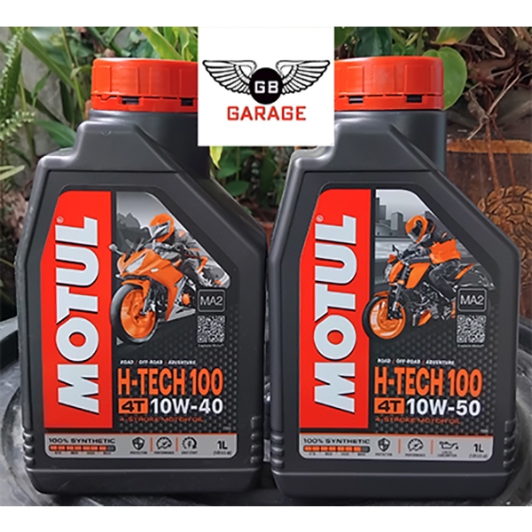 น้ำมันเครื่องสังเคราะห์ 100% MOTUL H-TECH100 4T ขนาด 1 ลิตรโฉมใหม่ มี 2 ความหนืด 10W-40 , 10W-50