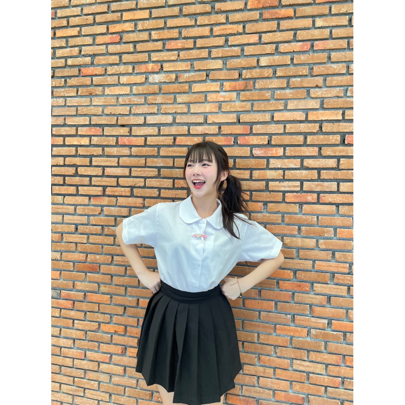 เสื้อนักศึกษา “คอบัว” 💖(สีมะลิ/สีโอโม่ )ใส่แล้วเด็กมาก เนื้อผ้าไม่บางแน่นอน💖 - รูปที่ 7