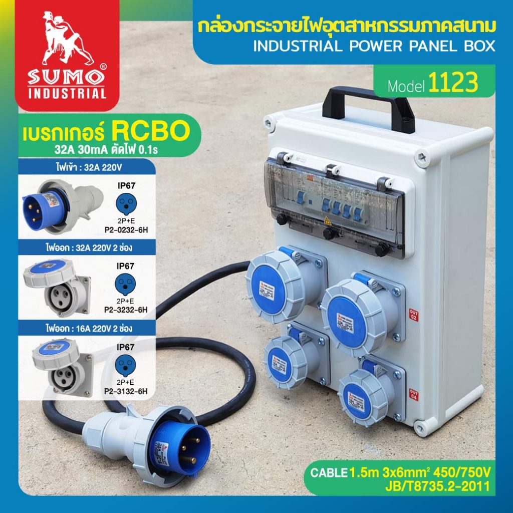 (ประกัน1ปี) กล่องกระจายไฟ ตู้ไฟสนาม เบรกเกอร์เซฟตี้คัท RCBO 16A ป้องกันไฟดูด ไฟรั่ว ไฟช็อต ป้องกันไฟฟ้าลัดวงจร SUMO - รูปที่ 5