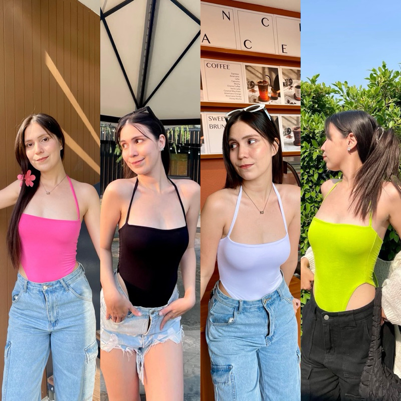 🔥Tavi Bodysuit🔥 บอดี้สูทผูกคอ สายฝอสวยจึ้งมากกก 170 ใส่ได้สบายๆ ผ้า2ชั้นทั้งตัว มีกระดุมแป้ก