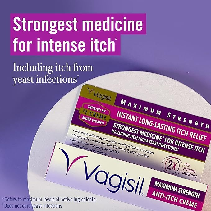 บรรเทาช่องคลอดแห้งคัน Vagisil Maximum Strength Feminine Anti-Itch Cream for Women 1 oz